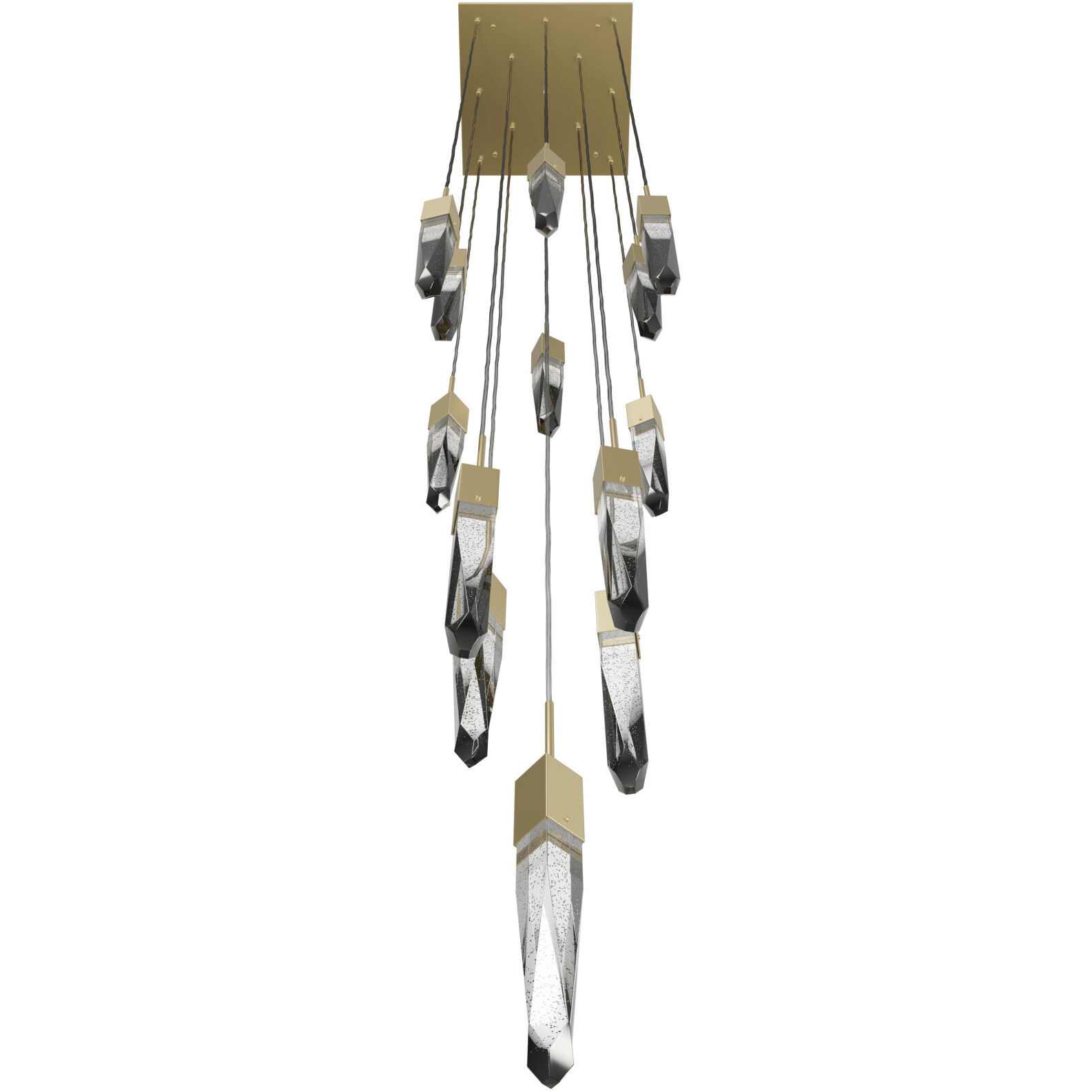 Aspen LED 20 inch Brushed Brass Multi Port Pendant Ceiling Light in Bubbled