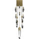 Aspen LED 20 inch Brushed Brass Multi Port Pendant Ceiling Light in Bubbled