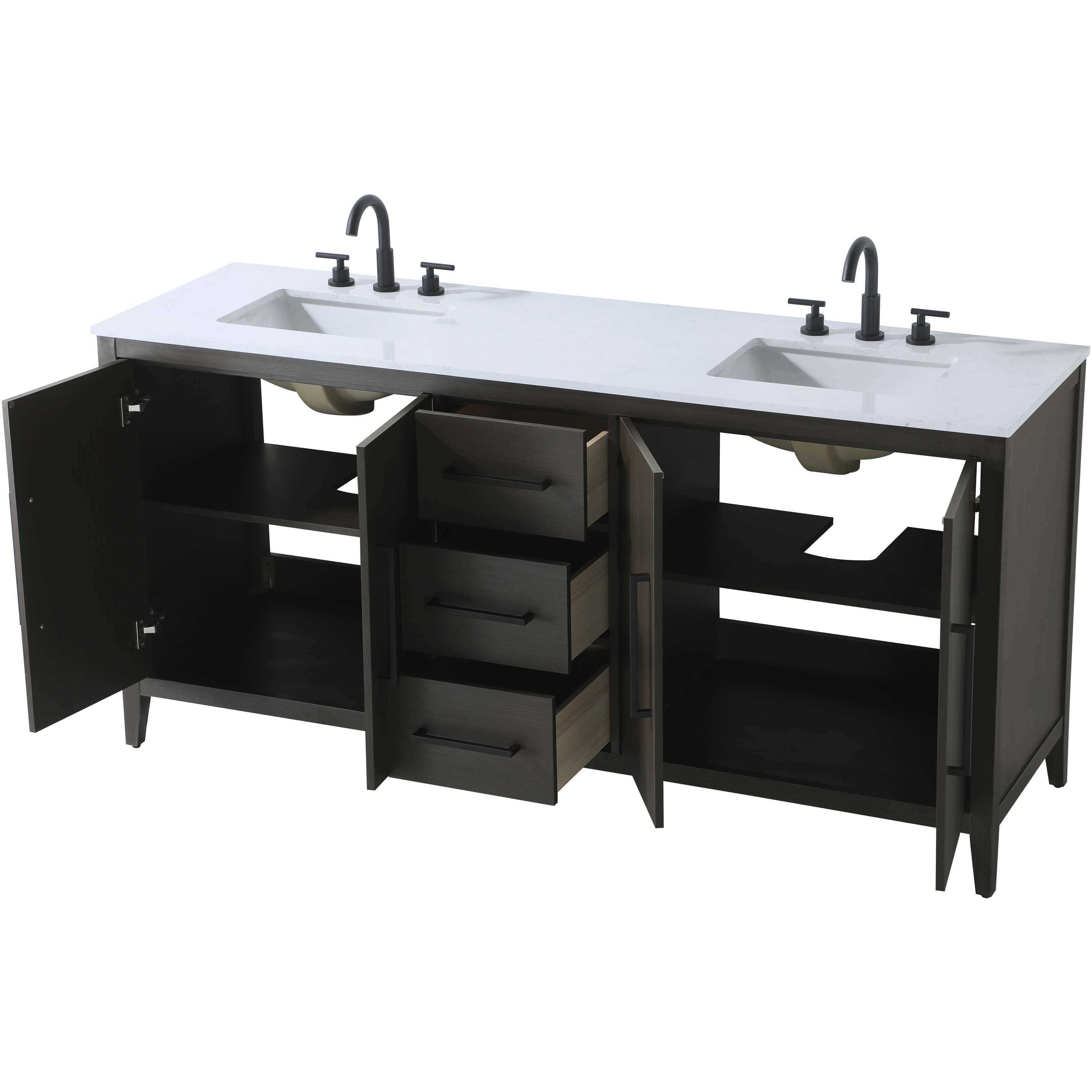 Millie 72 X 35 inch Mocha Brown Bathroom Vanity Cabinet