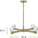 Lyric LED 32 inch Heritage Brass Chandelier Ceiling Light