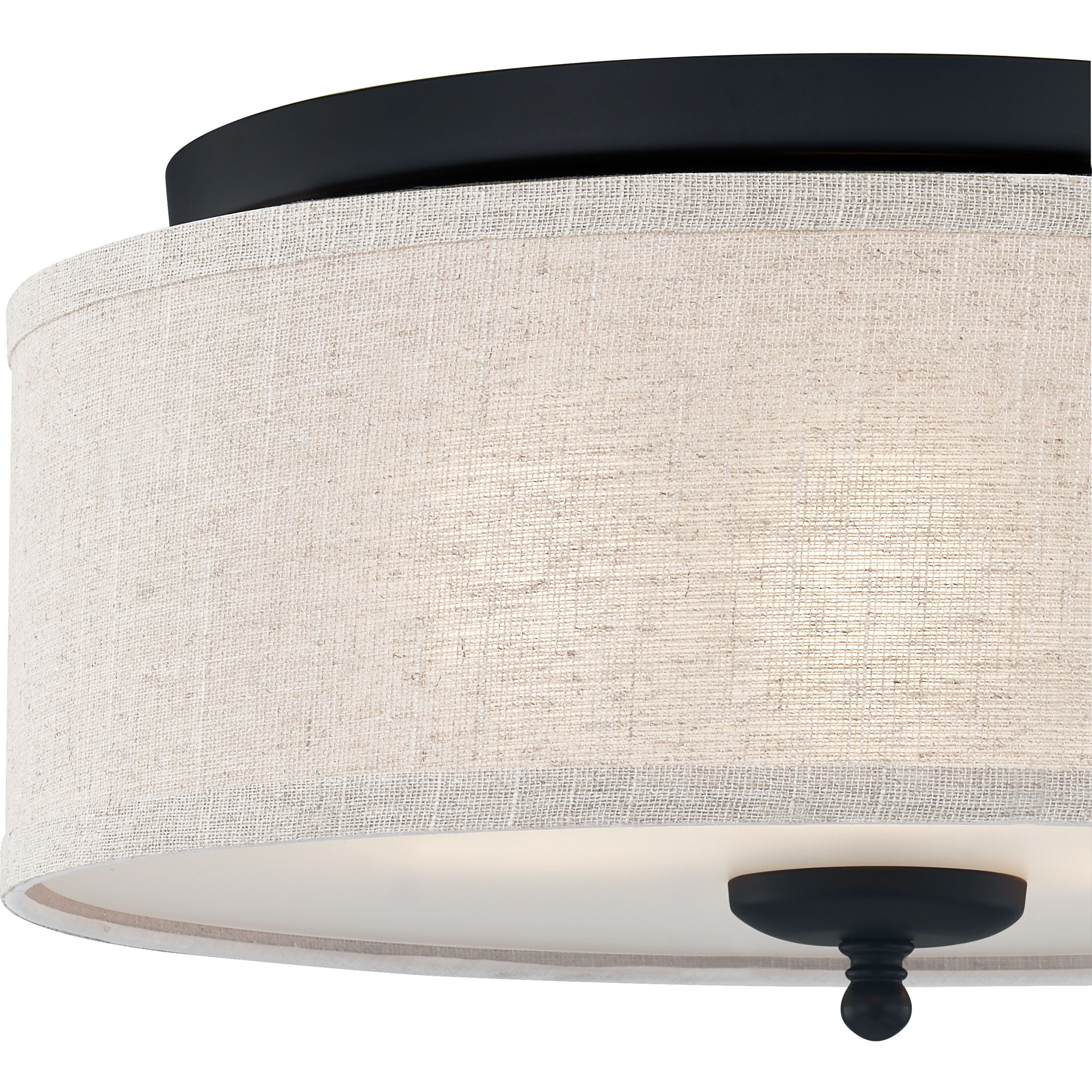 Blanche 3 Light 16 inch Matte Black Flush Mount Ceiling Light