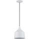 Bolita 8 inch White with Brushed Nickel Accents Pendant Ceiling Light