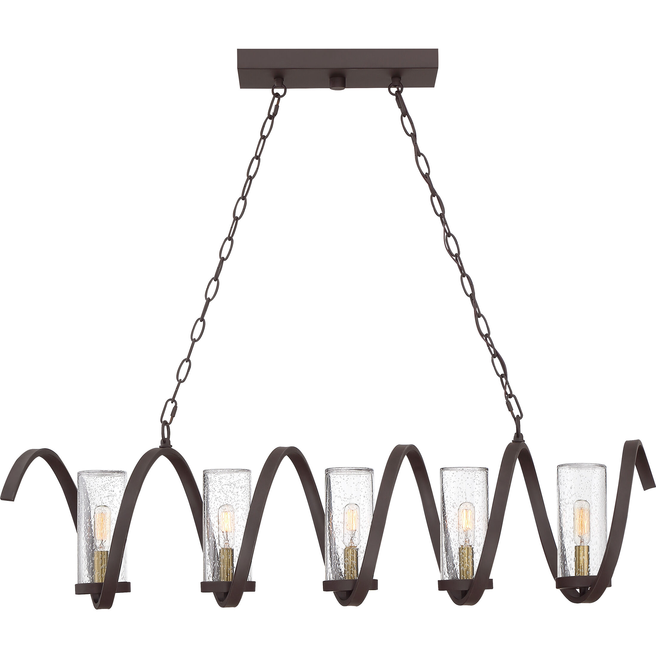 Tumult 5 Light 40 inch Western Bronze Island Chandelier Ceiling Light