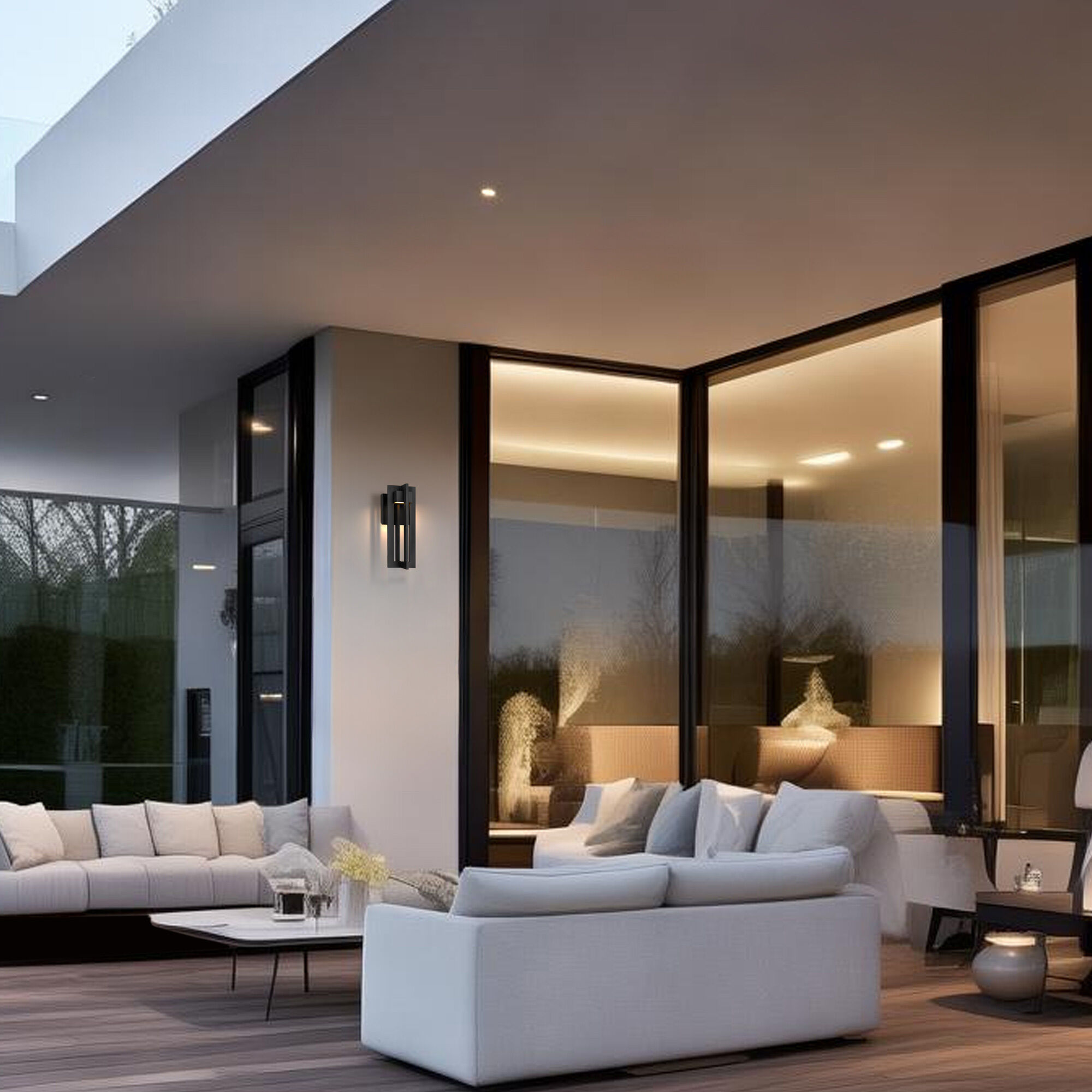 4 Bar LED 13 inch Sand Black Outdoor Wall Sconce