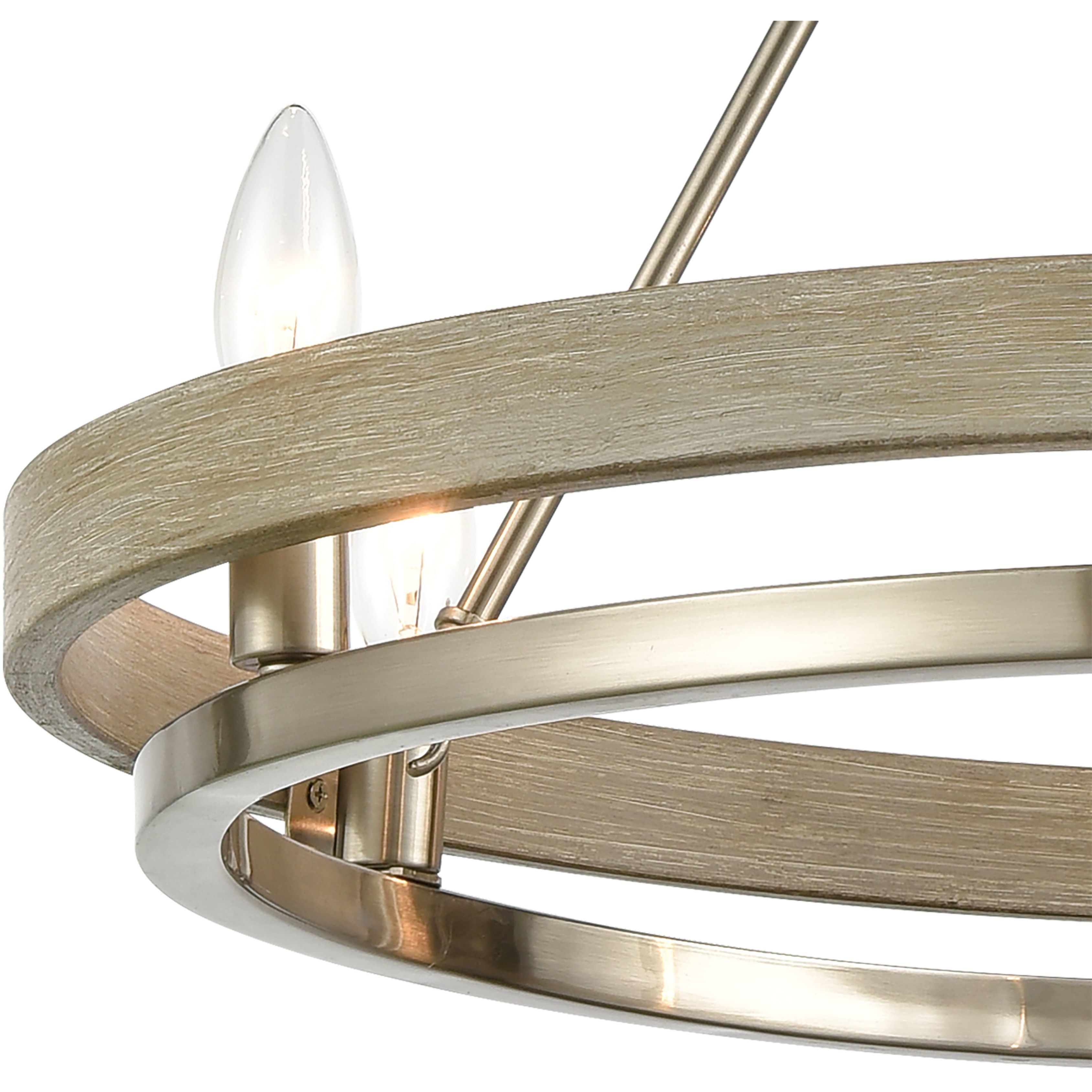 Ramsey 6 Light 24 inch Satin Nickel Chandelier Ceiling Light