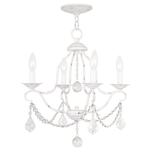 Chesterfield 4 Light 18 inch Antique White Mini Chandelier Ceiling Light