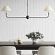 Thomas O'Brien Piaf LED 62 inch Aged Iron and Ebonized Oak Linear Pendant Ceiling Light, Large
