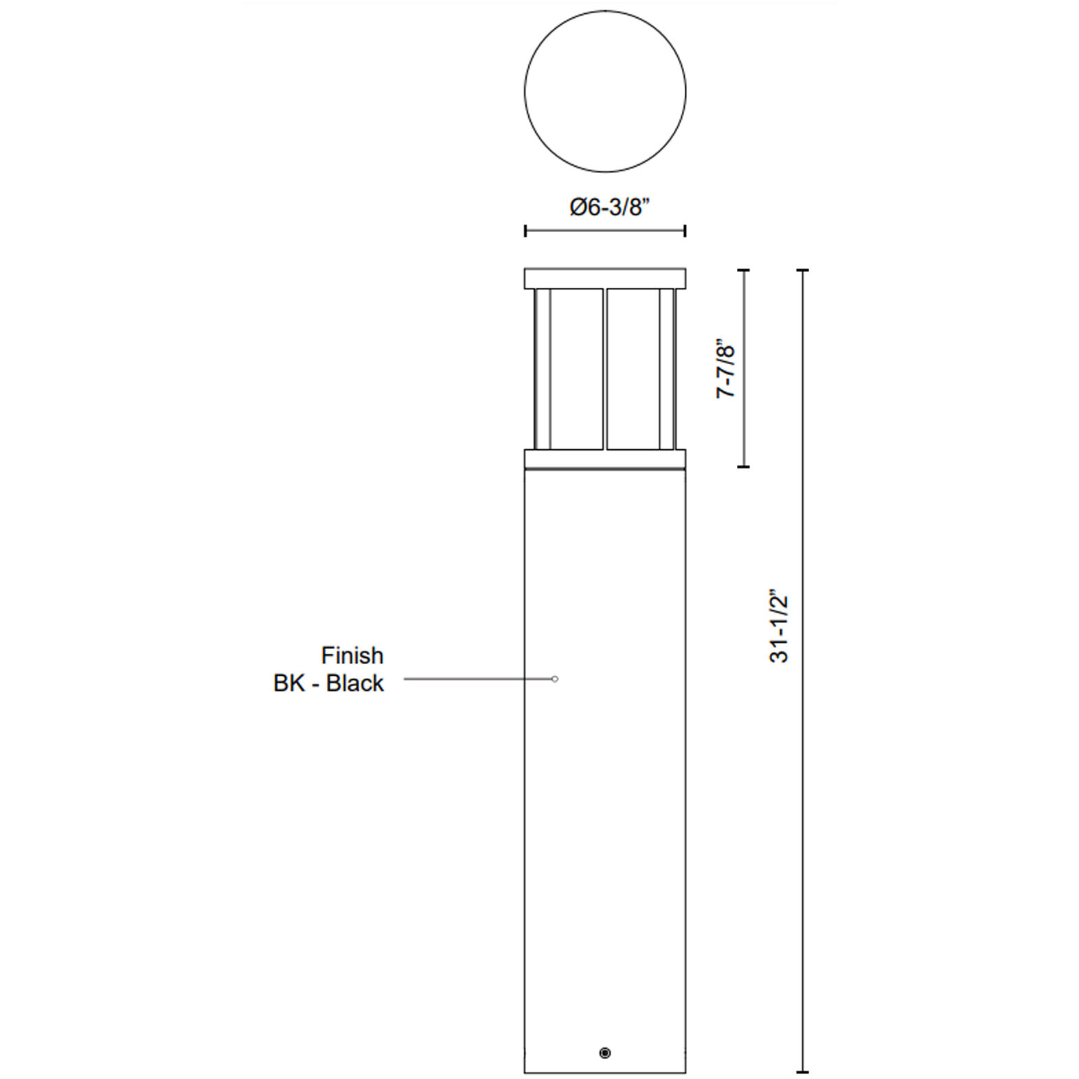 Alden 120 24 watt Black Exterior Bollard