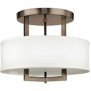 Hampton LED 15 inch Brushed Bronze Indoor Semi-Flush Mount Ceiling Light