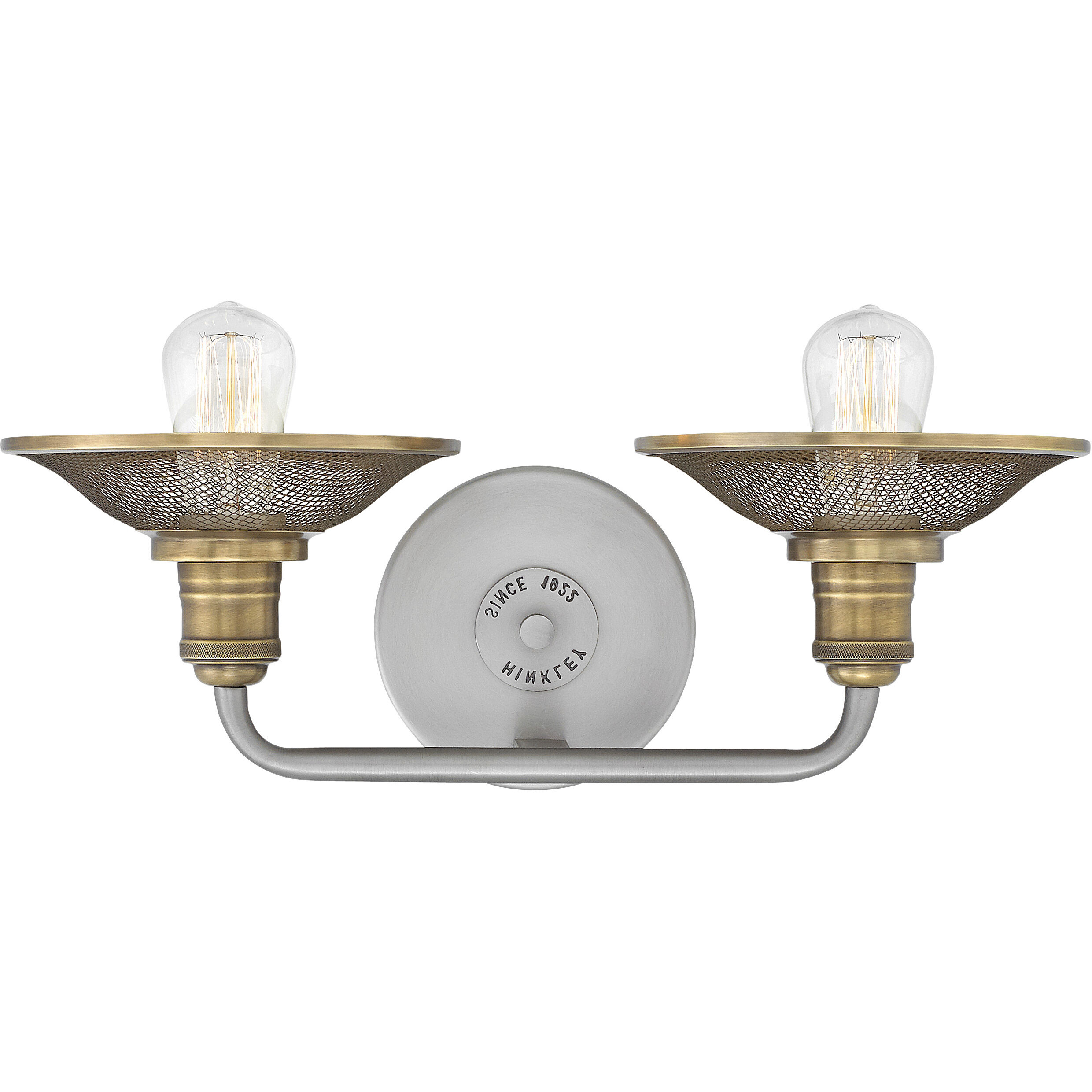 Rigby 2 Light 19 inch Antique Nickel with Heritage Brass Vanity Light Wall Light