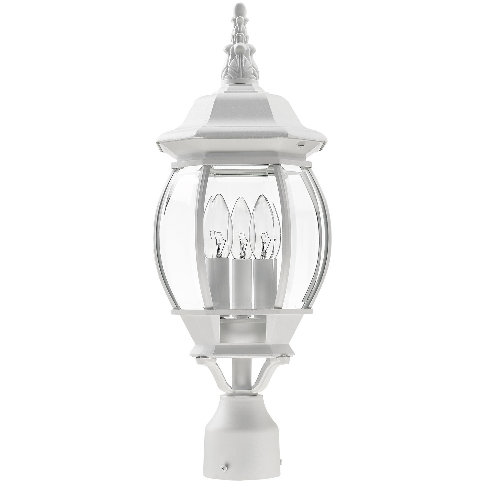 Frontenac 3 Light 21 inch Textured White Outdoor Post Top Lantern
