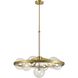 Courcelette 7 Light Venetian Brass Chandelier Ceiling Light in Clear Glass
