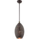 Charlton 1 Light 9 inch Bronze with Antique Brass Accents Pendant Ceiling Light
