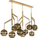Sean Lavin Sedona 24.5 inch Aged Brass Chandelier Ceiling Light in Incandescent, Transparent Smoke Glass