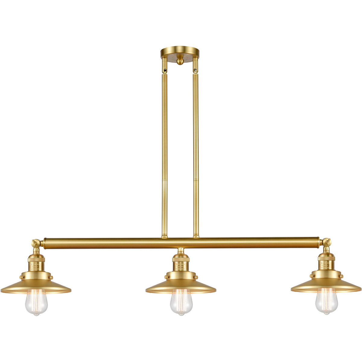 Franklin Restoration Railroad LED 41 inch Satin Gold Island Light Ceiling Light, Franklin Restoration