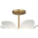 Orchid 5 Light 18 inch Legacy Brass Semi-Flush Mount Ceiling Light in White Handmade Glass