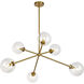 Alora Mood Cassia 6 Light 39.5 inch Aged Gold Chandelier Ceiling Light in Clear Glass Shade