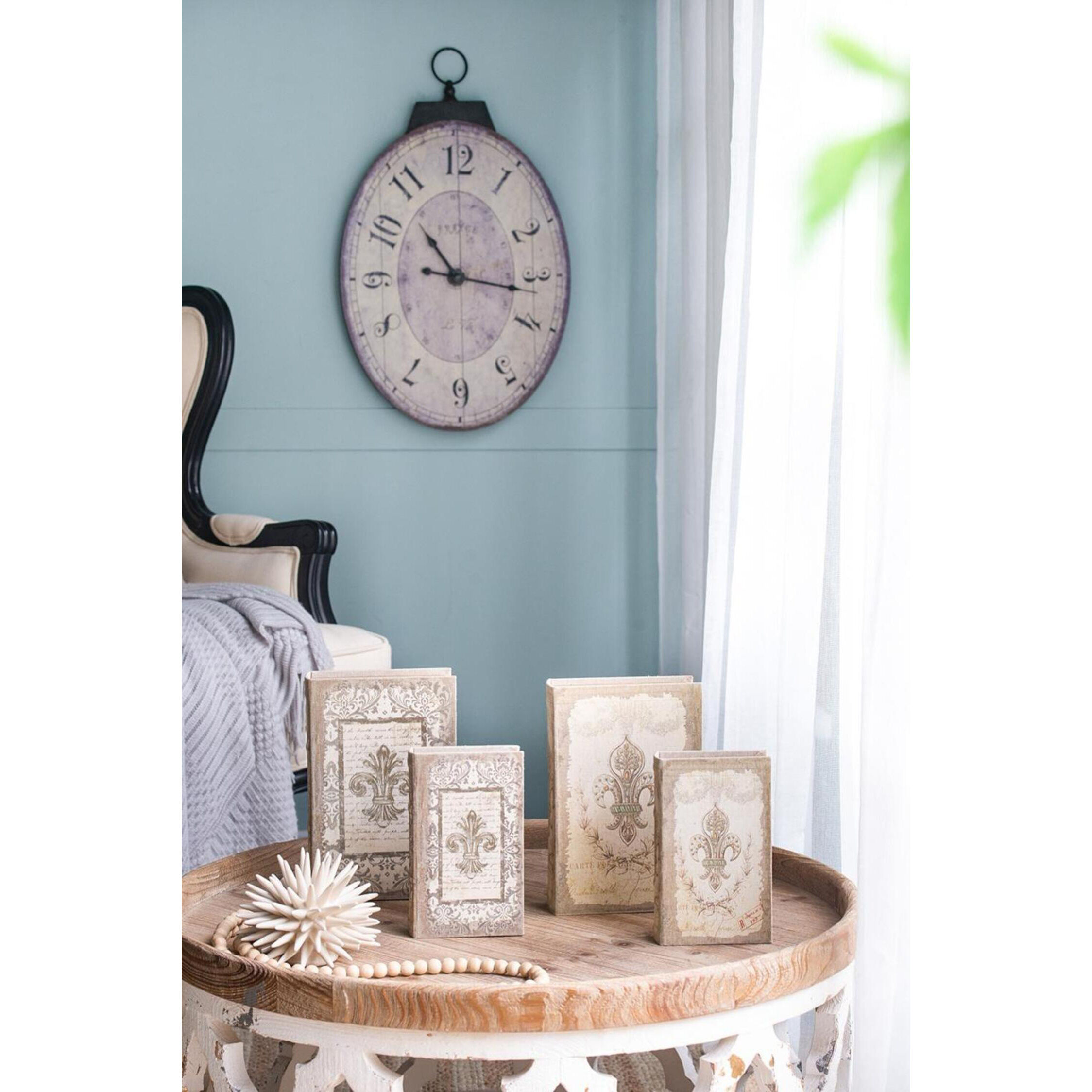 Anita 7 X 3.2 inch White Book Box, Set of 4