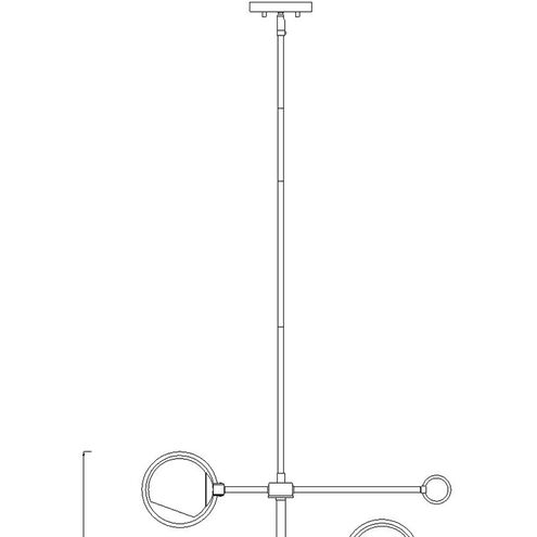 Teatro 3 Light 28 inch Brushed Gold Chandelier Ceiling Light