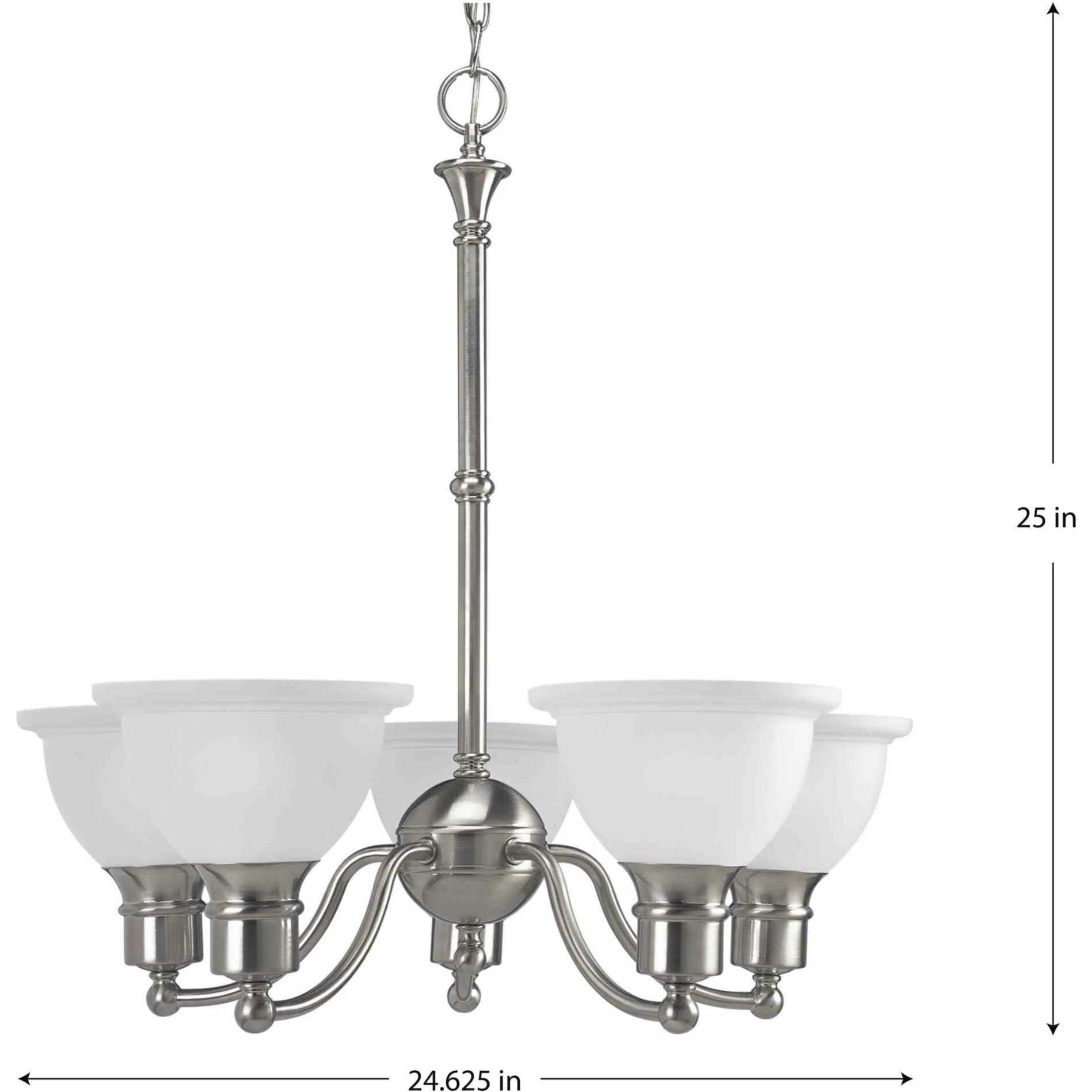 Madison 5 Light 24.63 inch Brushed Nickel Chandelier Ceiling Light
