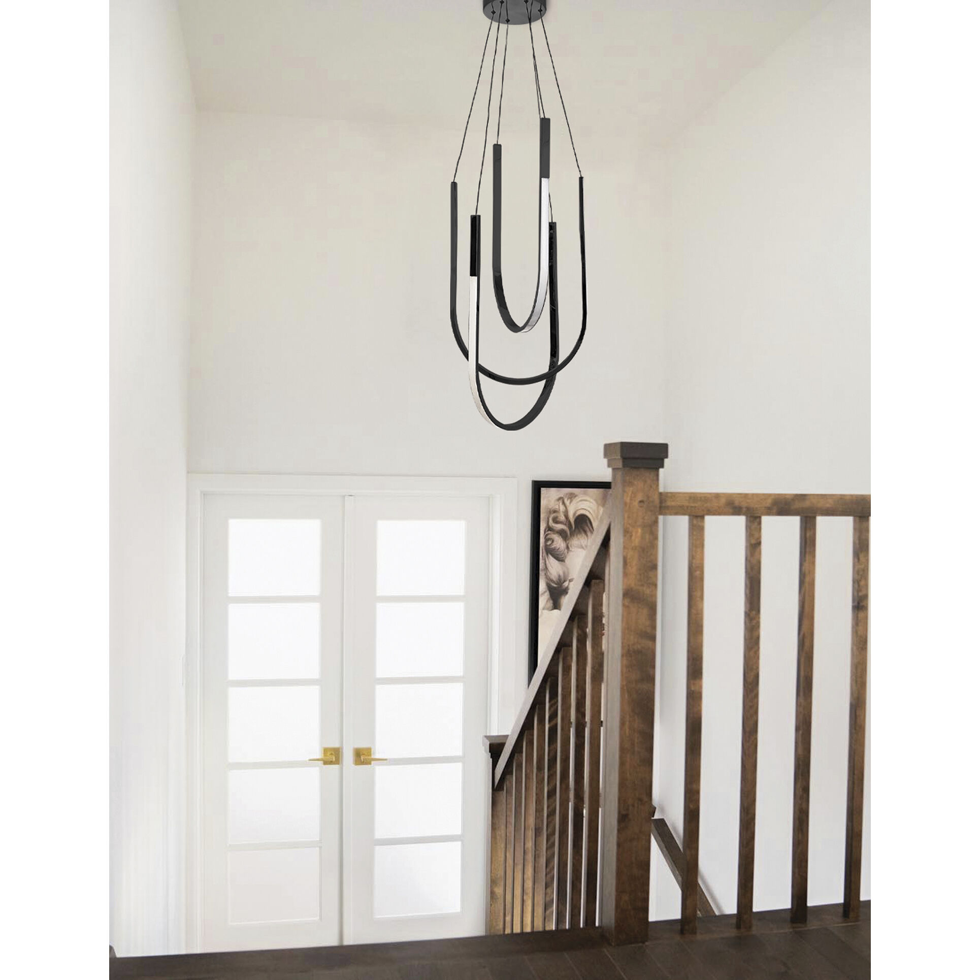 Pacari LED 16 inch Matte Black Statement Pendant Ceiling Light