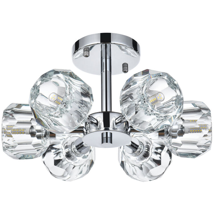Eren 6 Light 14 inch Chrome Flush Mount Ceiling Light