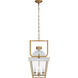 Chapman & Myers Coventry 4 Light 14 inch Matte White and Antique-Burnished Brass Lantern Pendant Ceiling Light, Small