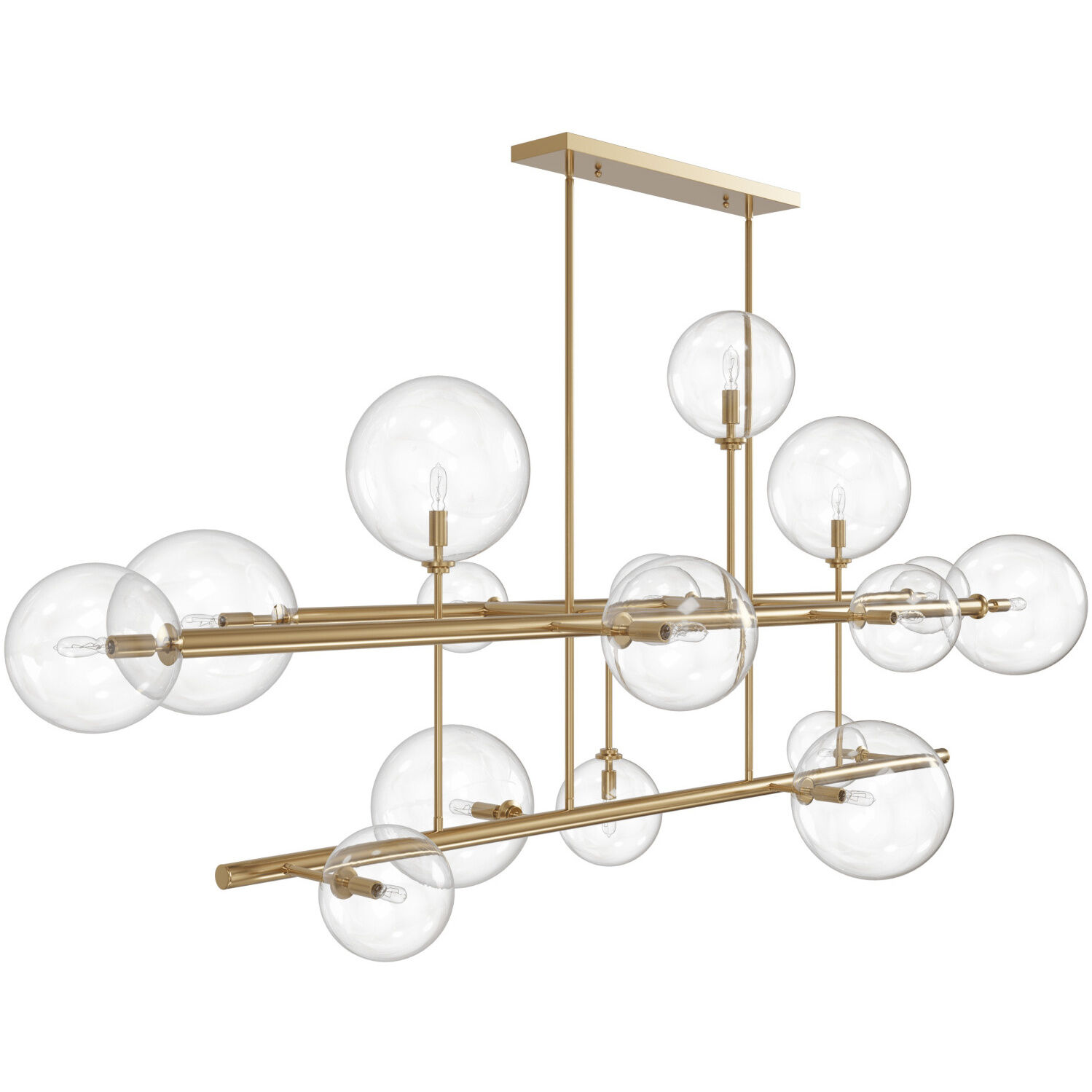 Delilah LED 37 inch Aged Brass Chandelier Ceiling Light