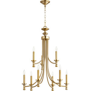 Rossington 9 Light 27 inch Aged Brass Chandelier Ceiling Light