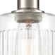 Ballston Hadley 1 Light 5 inch Brushed Satin Nickel Pendant Ceiling Light in Clear Glass, Ballston