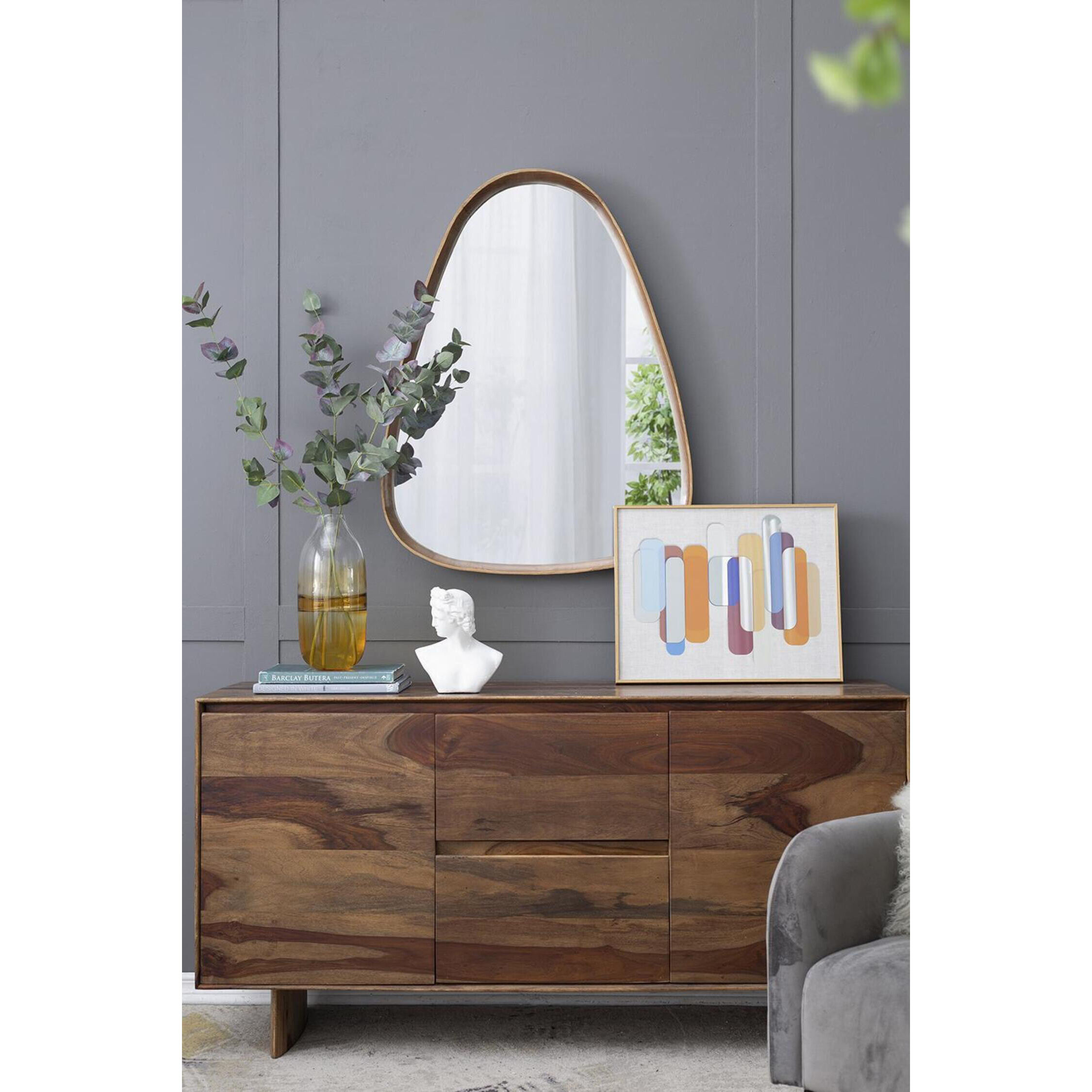 Wayne 36.8 X 28.1 inch Brown Wall Mirror