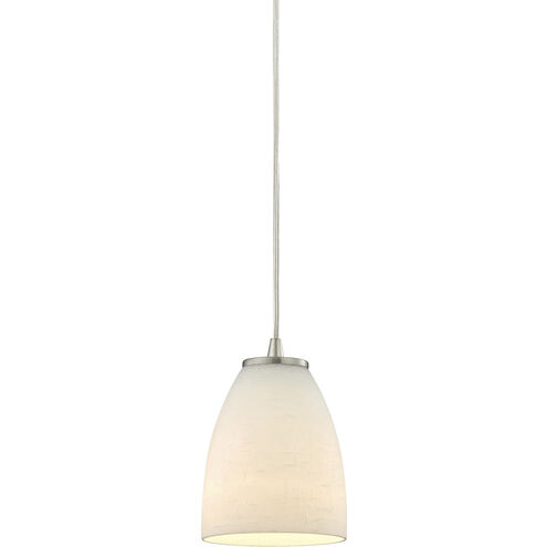 Sandstorm 1 Light 5 inch Satin Nickel with White Mini Pendant Ceiling Light