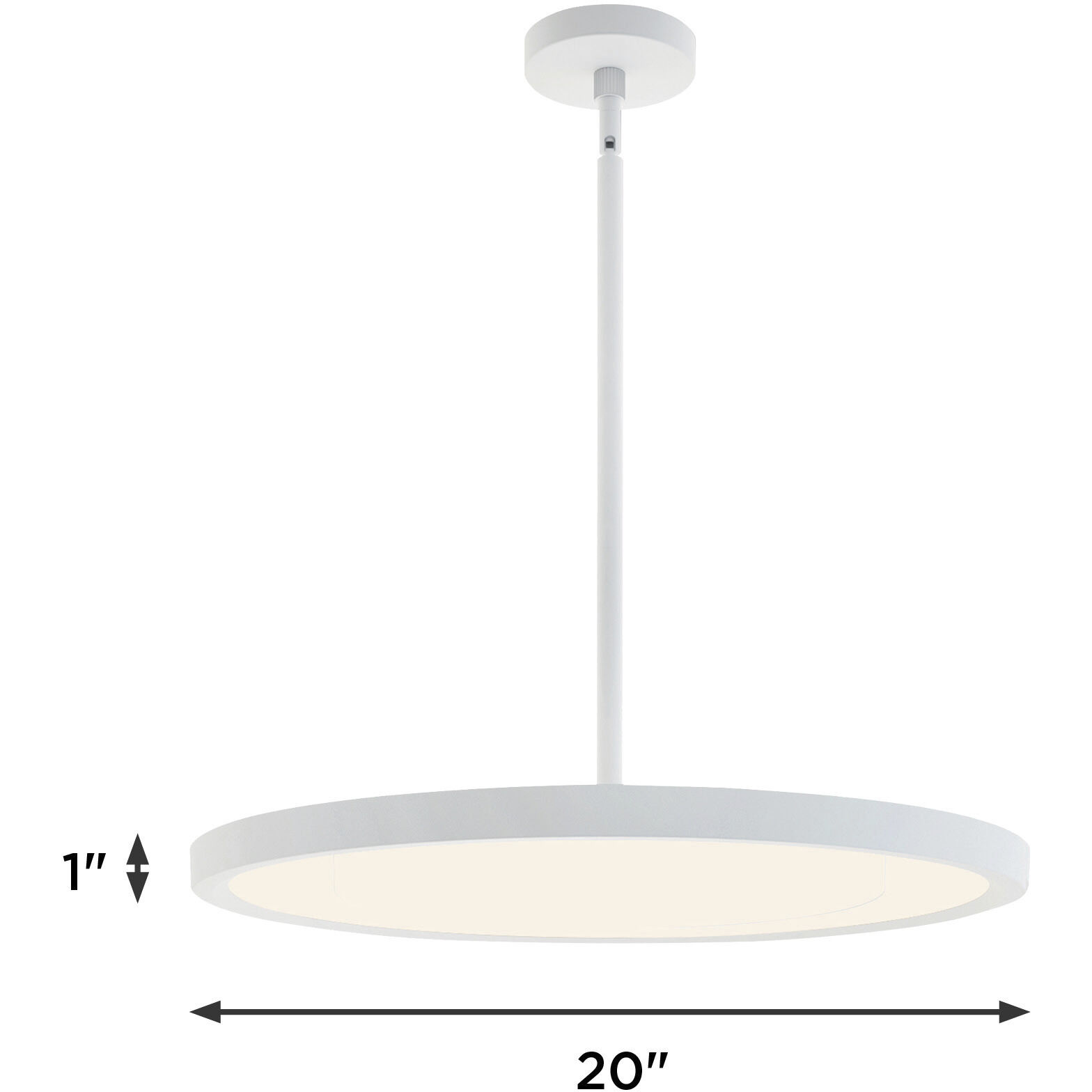 Edge Round LED 20 inch White Pendant Ceiling Light