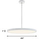 Edge Round LED 20 inch White Pendant Ceiling Light
