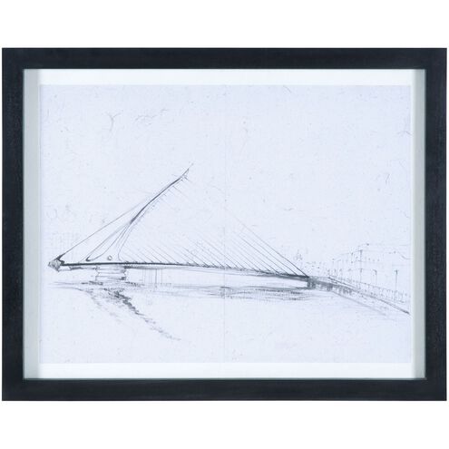 Santiago I White with Black Framed Wall Art