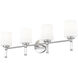 Henri 4 Light 32 inch Brushed Nickel Bathroom Vanity Wall Light