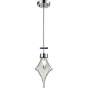 Touche LED 8 inch Clear with Chrome Mini Pendant Ceiling Light