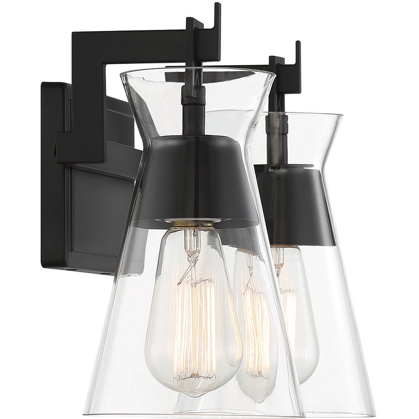 Lakewood 2 Light 16 inch Black Bathroom Vanity Light Wall Light, Essentials