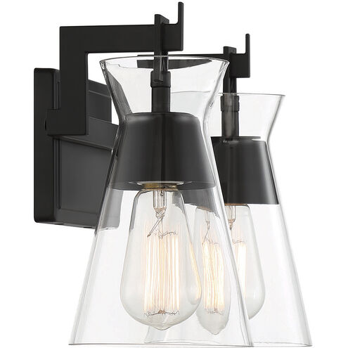 Lakewood 2 Light 16 inch Black Bathroom Vanity Light Wall Light, Essentials