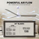 Atlas Alessandra - LK 56 inch Matte White with Gray Ash Tone Blades Transitional Ceiling Fan