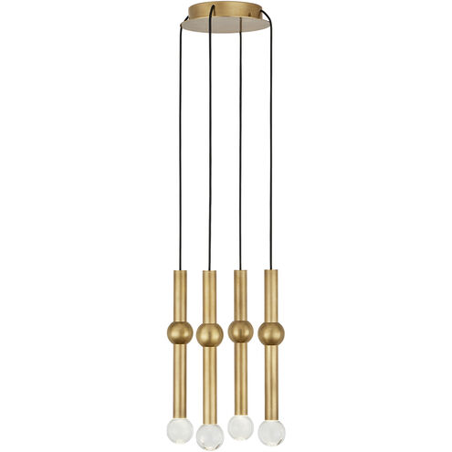 Sean Lavin Guyed LED Natural Brass Chandelier Ceiling Light, Integrated LED