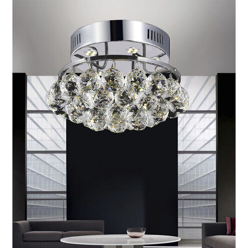 Queen 3 Light 11 inch Chrome Flush Mount Ceiling Light