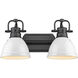 Yep Duncan Vanity Wall Light in Matte Black, White