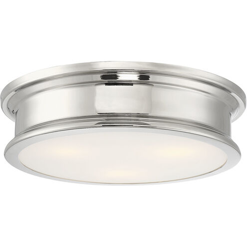 Watkins 3 Light 16 inch Polished Nickel Flush Mount Ceiling Light, Essentials