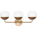 Alvin 3 Light 24.13 inch Satin Brass Bath Vanity Wall Light