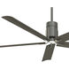 Clean 60 inch Grey Iron/Brushed Nickel with Grey Iron Blades Ceiling Fan