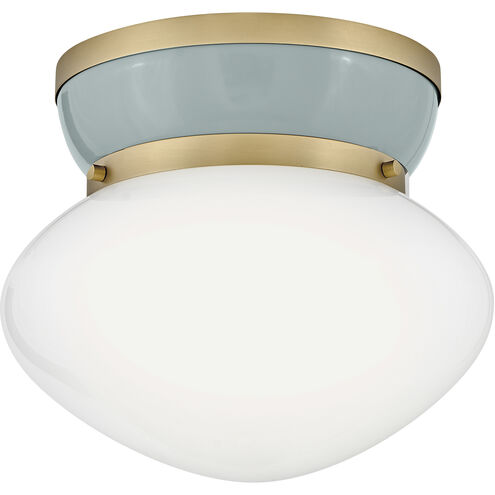 Lucy 1 Light 12 inch Lacquered Brass with Seafoam Flush Mount Ceiling Light