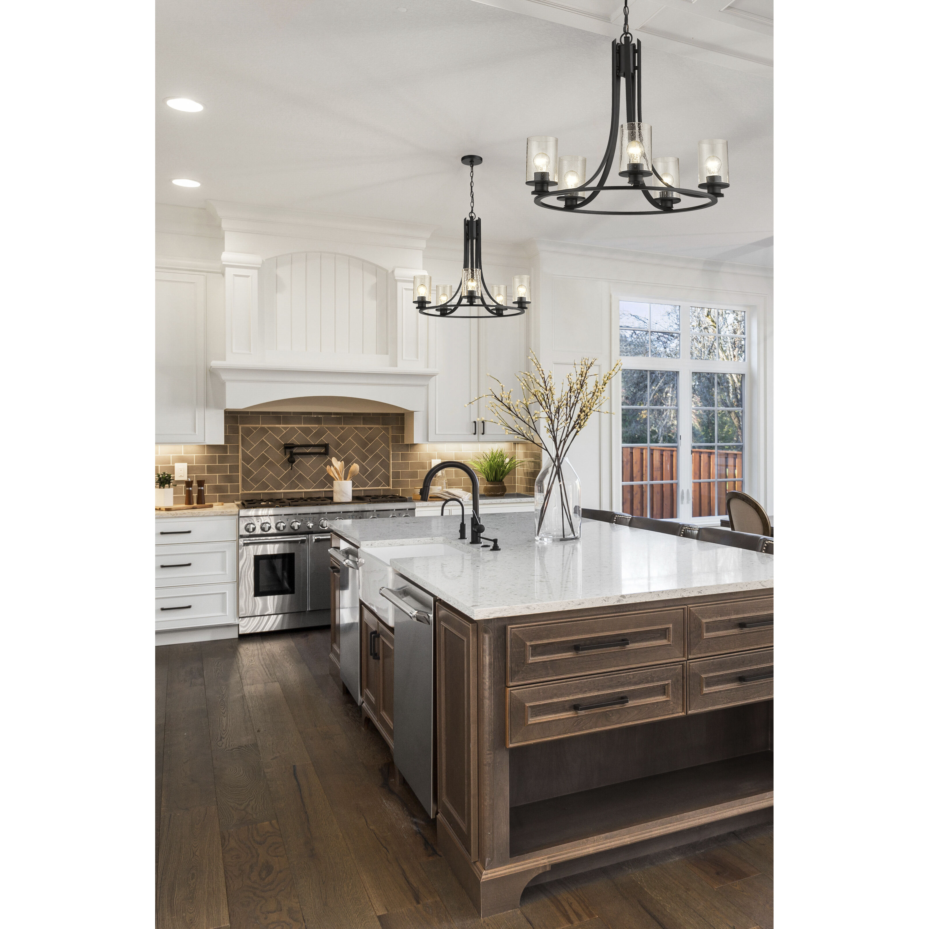 Beckett 5 Light 27 inch Matte Black Chandelier Ceiling Light