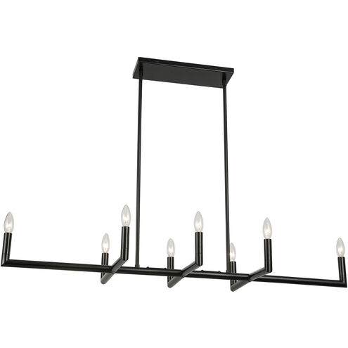 Nora 8 Light 47 inch Matte Black Horizontal Chandelier Ceiling Light