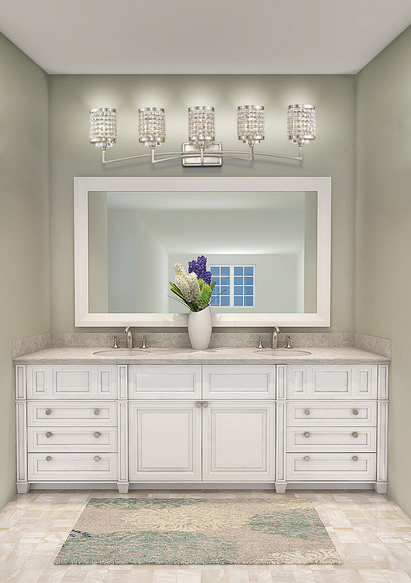 Grammercy 5 Light 42 inch Brushed Nickel Bath Vanity Wall Light